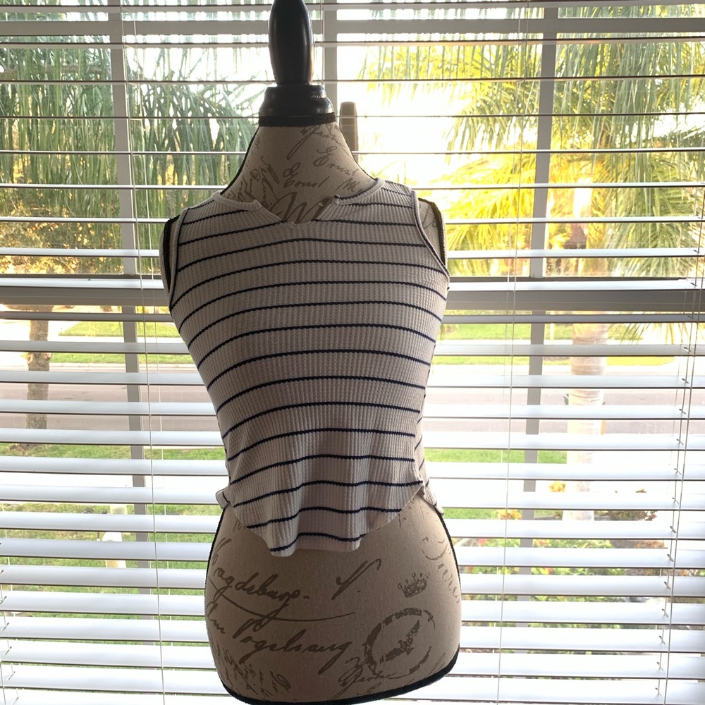 Small Navy and White striped tee